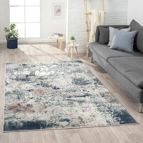 Ox Bay Bethany 5' x 7' Blue/Beige Abstract Durable Indoor Area Rug