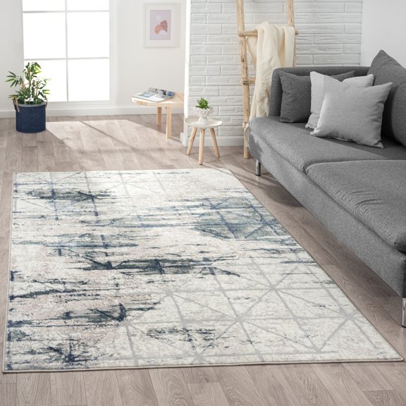 Ox Bay Bethany 5' x 7' Blue/Gray Diamond Durable Indoor Area Rug