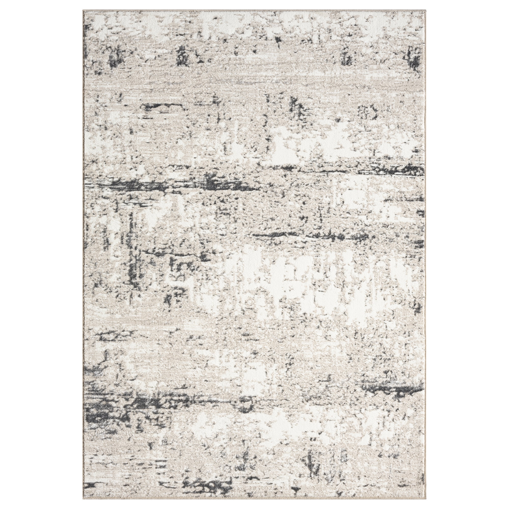 Ox Bay Bethany 5' x 7' Cream/Gray Abstract Durable Indoor Area Rug