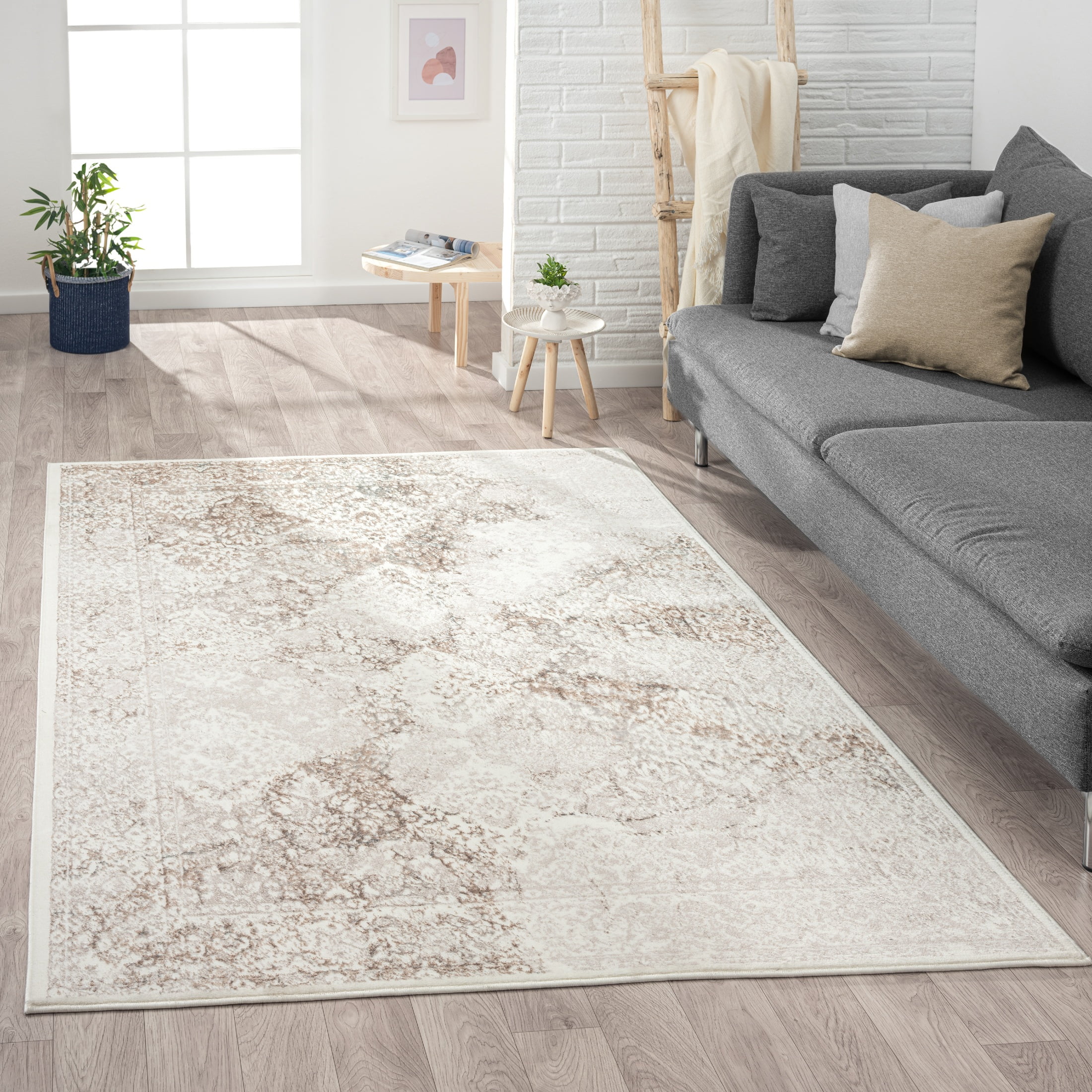 Harlow Hill Bethany 7'5" x 9'5" Beige/Cream Diamond Durable Indoor Area Rug