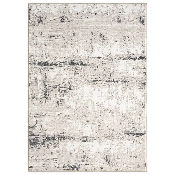 Ox Bay Bethany 7'5" x 9'5" Cream/Gray Abstract Durable Indoor Area Rug