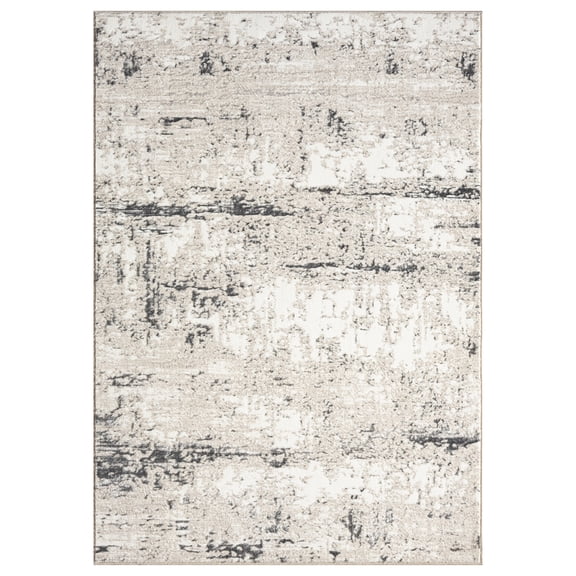 Ox Bay Bethany 9' x 12' Cream/Gray Abstract Durable Indoor Area Rug