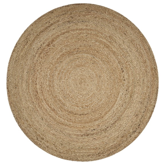 LR Home Cora 6' Round Brown Hand-Braided Natural Jute Indoor Area Rug