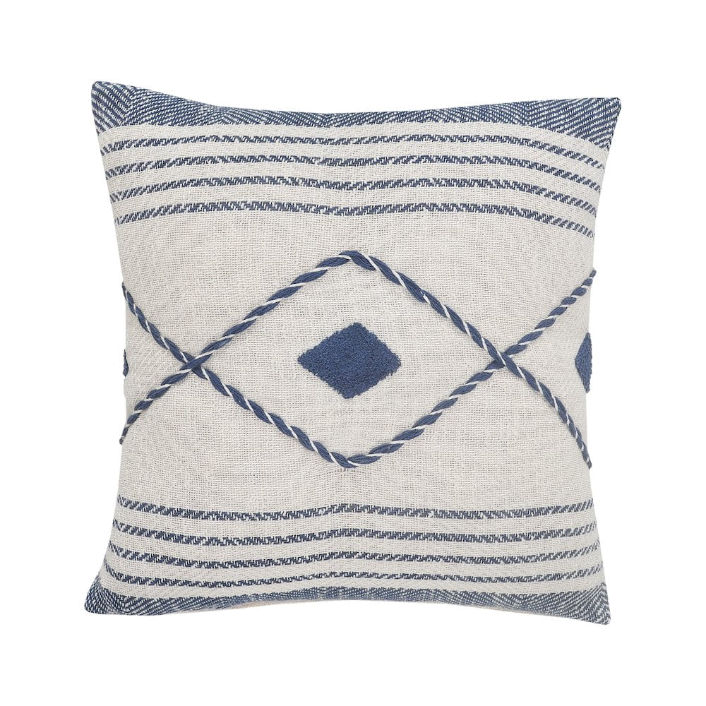 LR Home Coastal Edge Geometric Diamond Throw Pillow