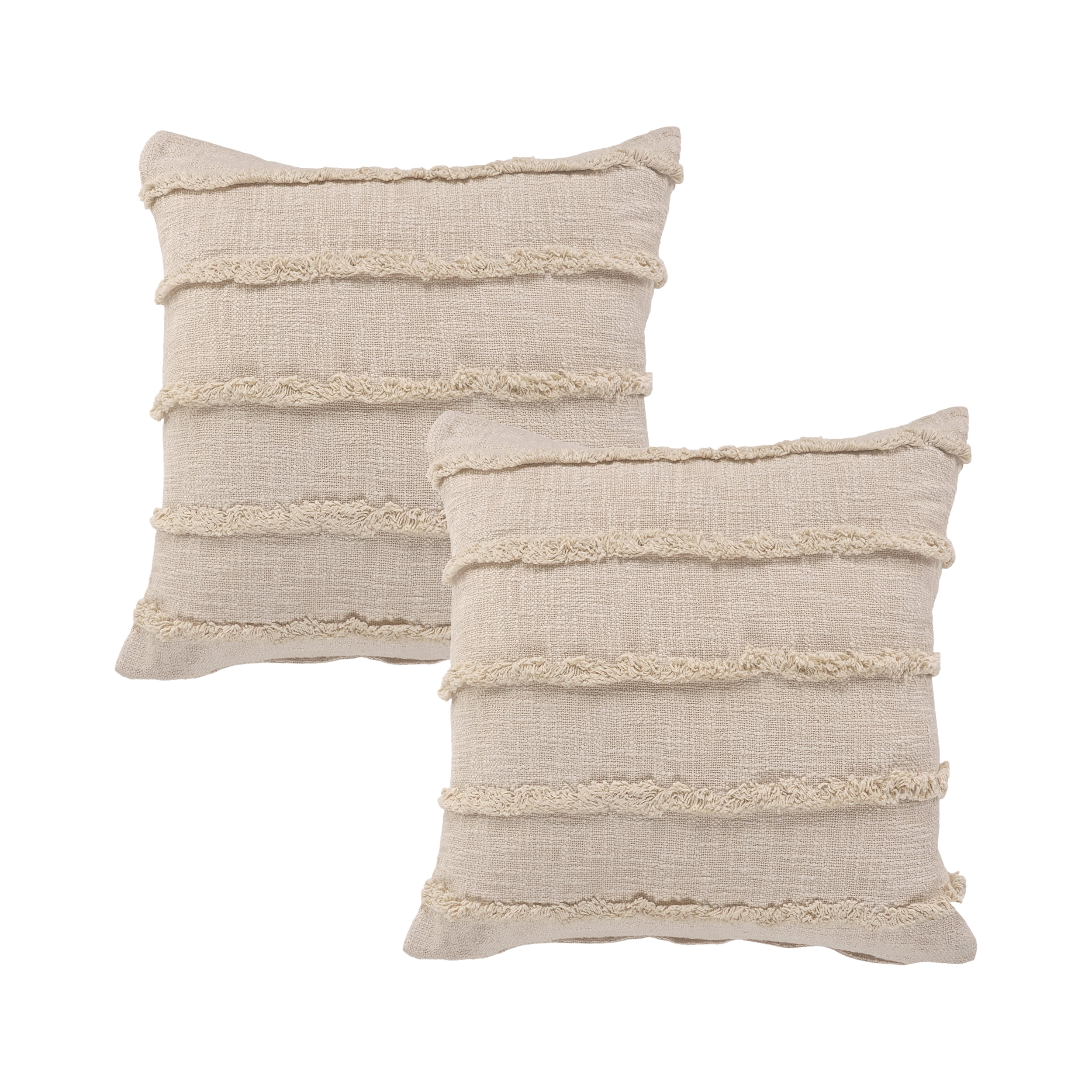 Ox Bay Birch Solid Organic Cotton Square 2 Piece Pillow Feather Filled Set
