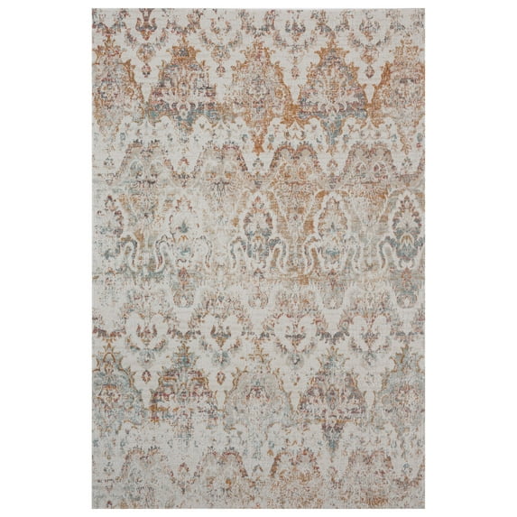 Ox Bay Blake 5'3" x 7'10" Beige/Tan Ikat Durable Performance Indoor/Outdoor Area Rug