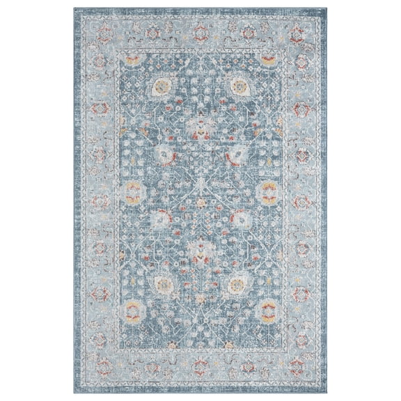 Ox Bay Blake 5' x 8' Blue Floral Indoor/Outdoor Performance Area Rug