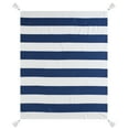 thumbnail image 1 of Ox Bay Blue Striped Cotton Throw Blanket, 50" x 60", 1 of 10