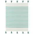 thumbnail image 1 of Ox Bay Blue/White Striped Cotton Throw Blanket, 50" x 60", 1 of 11