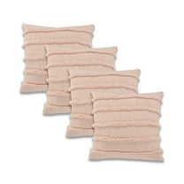 Ox Bay Blush Solid Organic Cotton Square 4 Piece Pillow Feather Filled Set