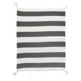 thumbnail image 1 of Ox Bay Black Striped Cotton Throw Blanket, 50" x 60", 1 of 9