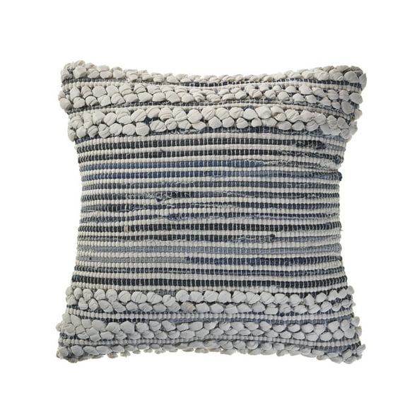 Ox Bay Carmindy 18" x 18" Blue/Ivory Striped Adult Decorative Throw Pillow