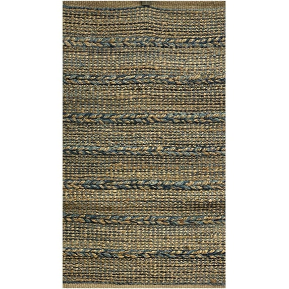Ox Bay Braided Blue 2 ft. x 3 ft. Hand-Woven Natural Jute Scatter Accent Rug