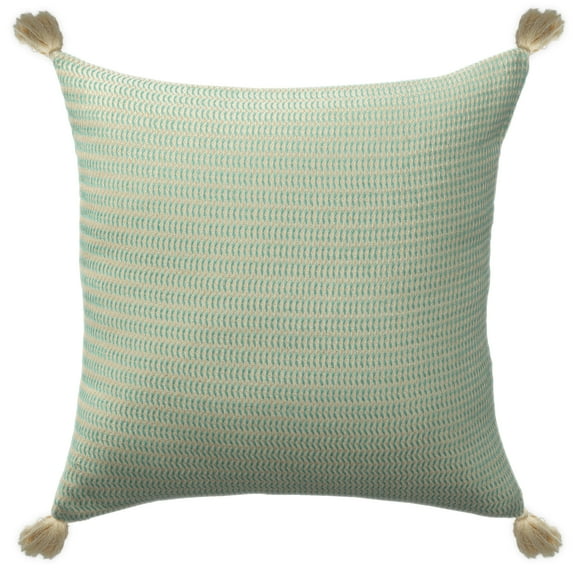Ox Bay Brinley Light Turquoise Striped Ultra-Soft Turkish Cotton Adult Decorative Throw Pillow
