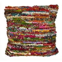 LR Home Nomad 26" x 26" Rainbow Textured Stripe Decorative Throw Pillow