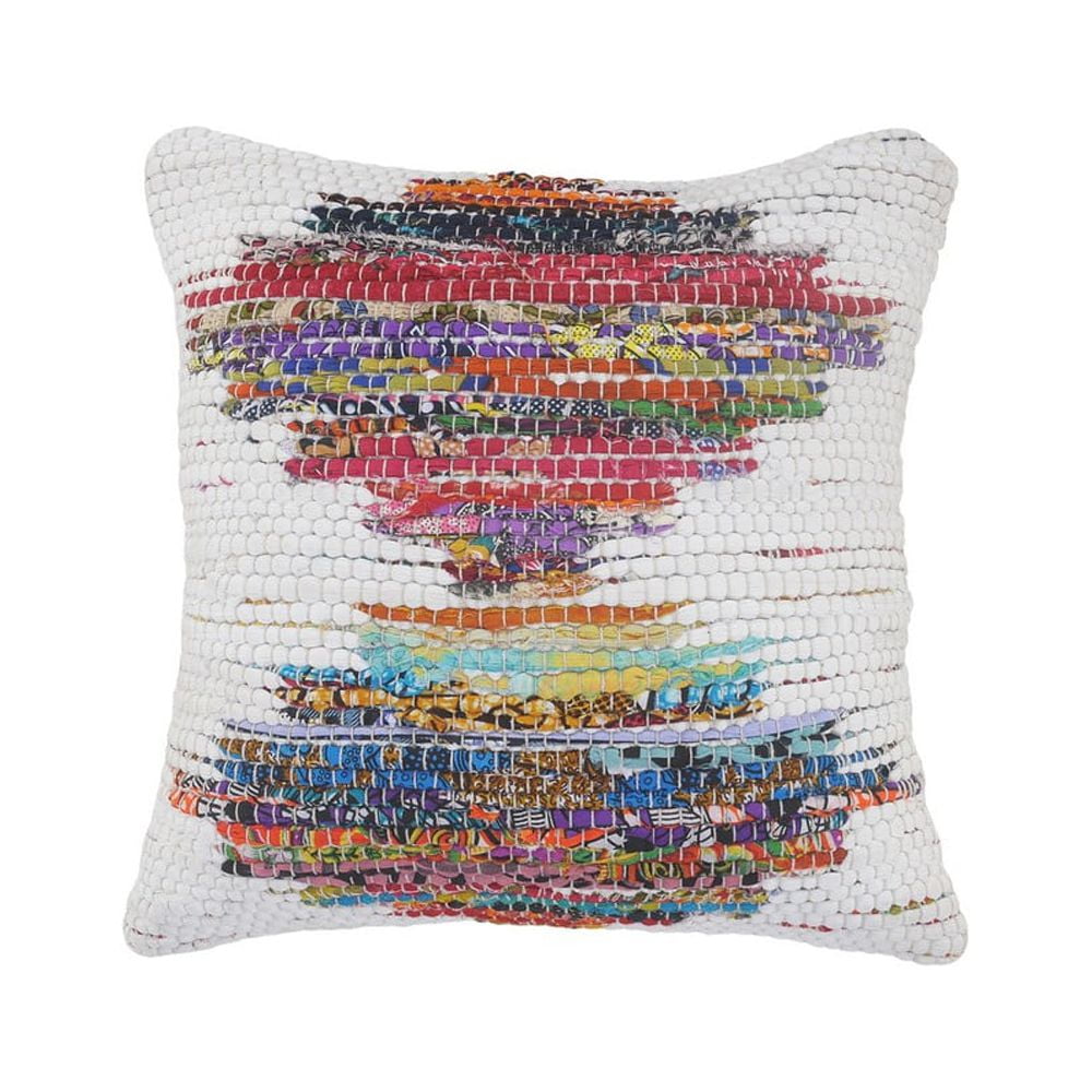 Nomad 20" Square Multicolor Cotton Geometric Throw Pillow