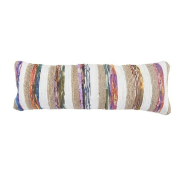 LR Home Nomad 14" x 36" Rainbow Striped Cotton Blend Adult Decorative Throw Pillow
