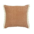 thumbnail image 1 of Ox Bay Bennett 20" x 20" Brown/White Solid Fringed Cotton Adult Decorative Throw Pillow, 1 of 9