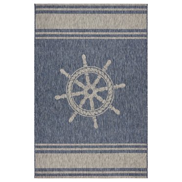 Mainstays 6'x9' Navy Tropical Palm Outdoor Area Rug - Walmart.com