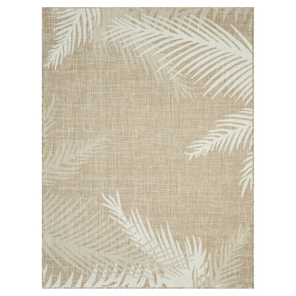 Ox Bay Carmindy Tropical Palms Indoor/Outdoor Area Rug, Beige/Ivory, 6'6" x 9'