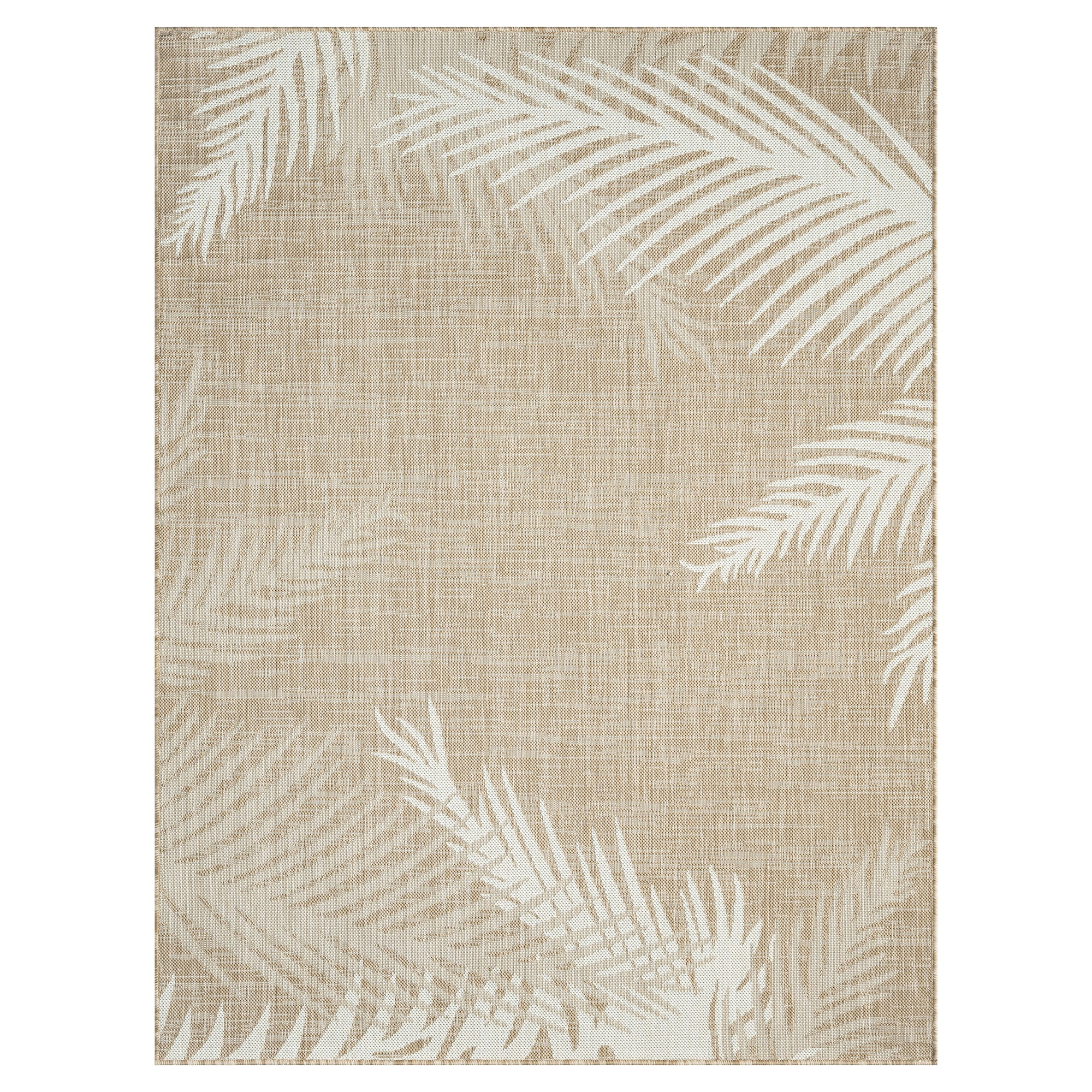 Ox Bay Carmindy Tropical Palms Indoor/Outdoor Area Rug, Beige/Ivory, 7 ...