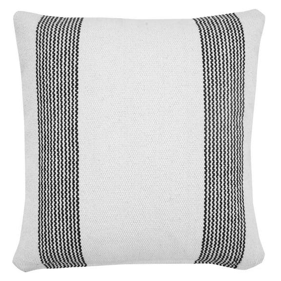 Ox Bay Cassidy Black/White Striped Cotton Adult Decorative Throw Pillow