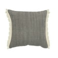 thumbnail image 1 of Ox Bay Bennett 20" x 20" Gray/White Solid Fringed Cotton Adult Decorative Throw Pillow, 1 of 8