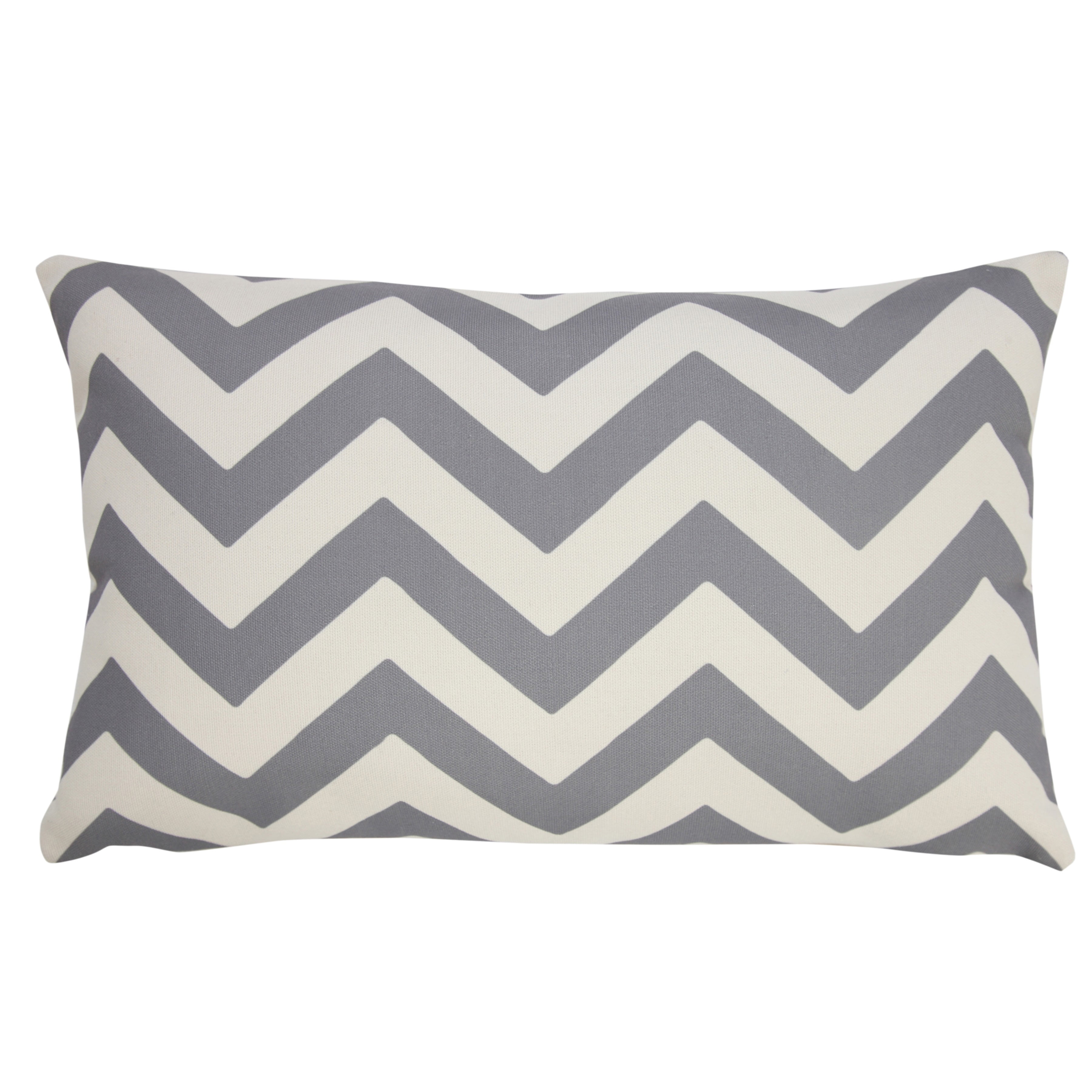 Ox Bay Chevron Indoor/Outdoor Lumbar Throw Pillow, Gray, 14" x 20