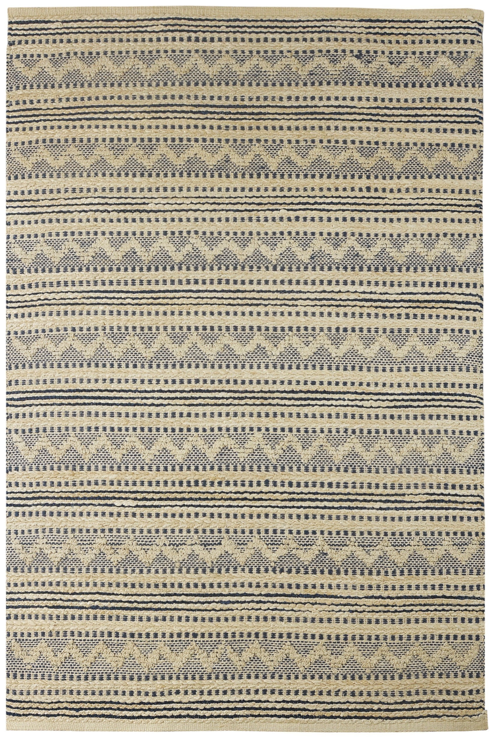 Ox Bay Chevron Natural Fiber Area Rug, 7 ft. 9 in. x 9 ft. 9 in., Navy ...