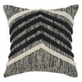 thumbnail image 1 of Ox Bay Faith 18" x 18" Black/Ivory Chevron Shag Cotton Adult Decorative Throw Pillow, 1 of 7