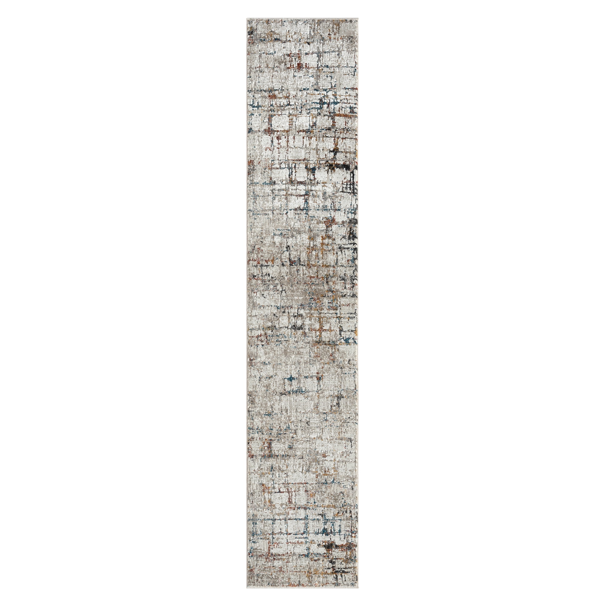 Harlow Hill Claire Abstract Transitional Performance Polyester Indoor Runner Rug, Gray Multi, 2' x 8'