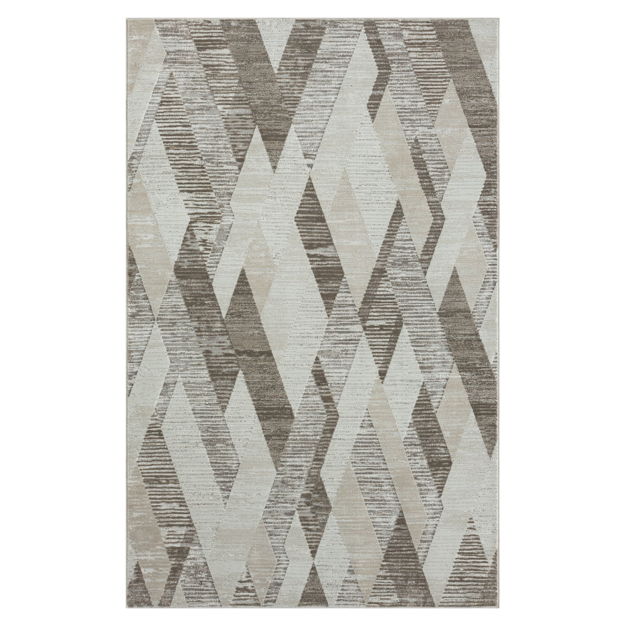 Harlow Hill Claire Geometric Modern Performance Polyester Indoor Area Rug, Gray, 5' x 7'11"