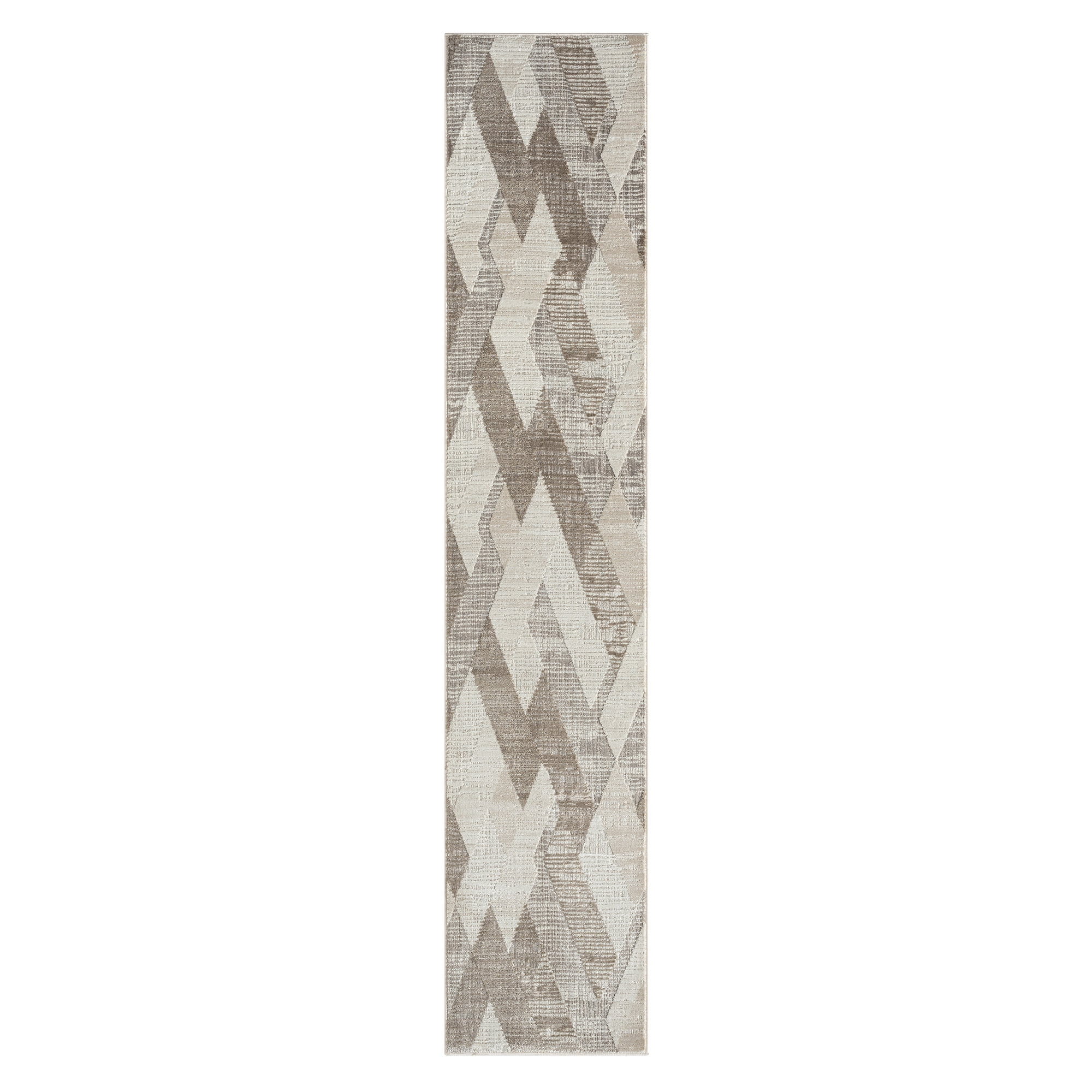 Harlow Hill Claire Geometric Modern Performance Polyester Indoor Runner Rug, Gray, 2' x 8'