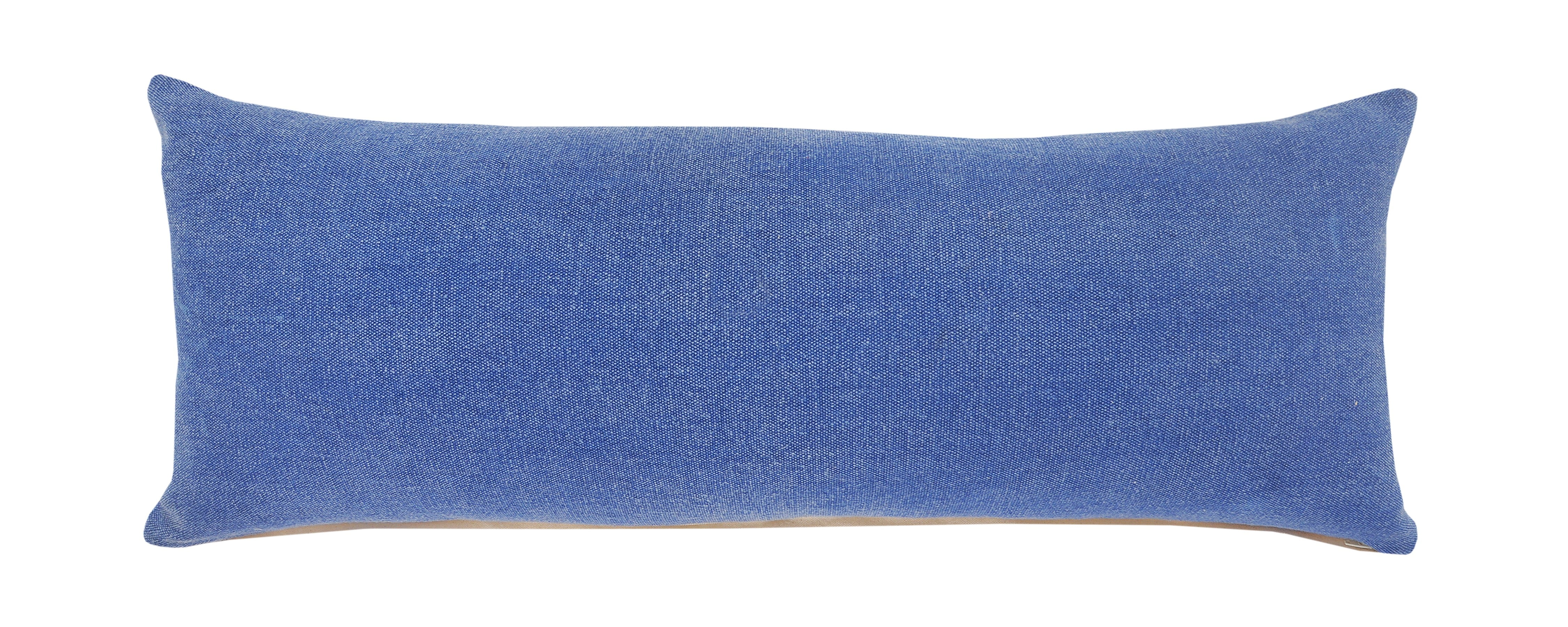 Ox Bay Tatum 14" x 36" Blue Solid Cotton Adult Decorative Throw Pillow
