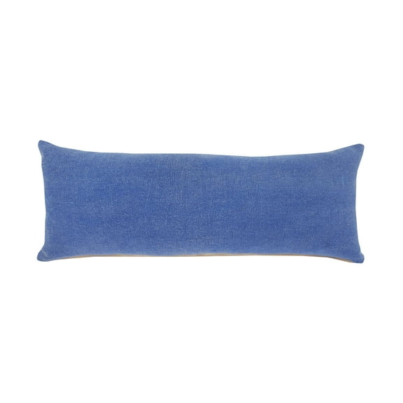 Ox Bay Tatum 14" x 36" Blue Solid Cotton Adult Decorative Throw Pillow