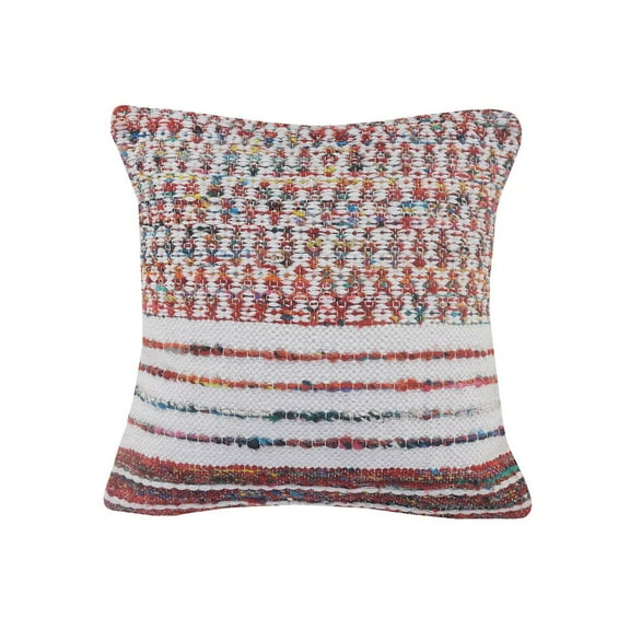 LR Home Colorful Chindi Geometric Patterned Throw Pillow