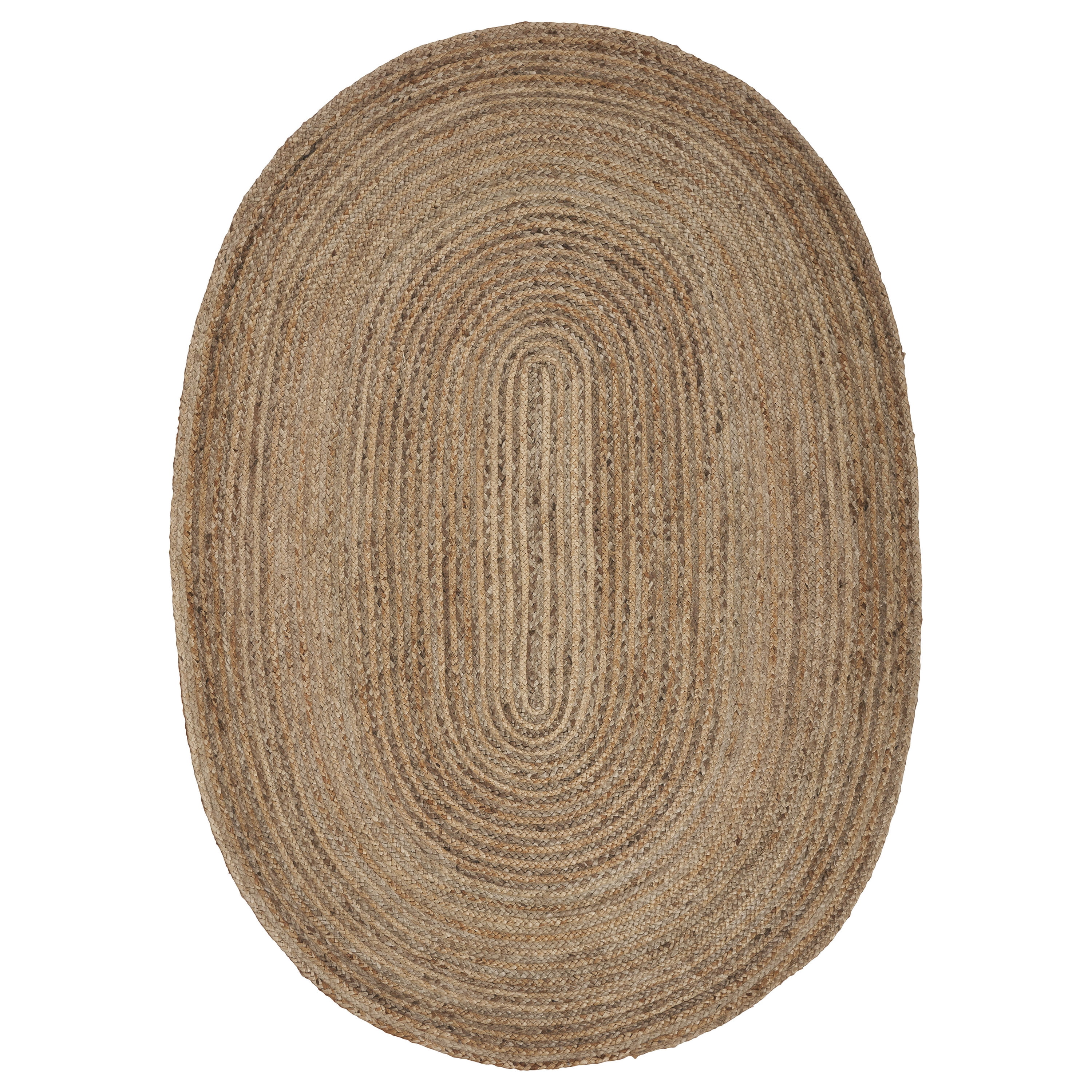 Ox Bay Cora 5' x 7' Brown/Gray Braided Jute Oval Indoor Area Rug