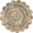 thumbnail image 1 of Ox Bay Cora 6' Round Beige and Brown Braided Circles Jute Indoor Area Rug, 1 of 9