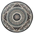 thumbnail image 1 of Ox Bay Daisey 3' Round Gray/Blue Geometric Medallion Wool Indoor Area Rug, 1 of 3