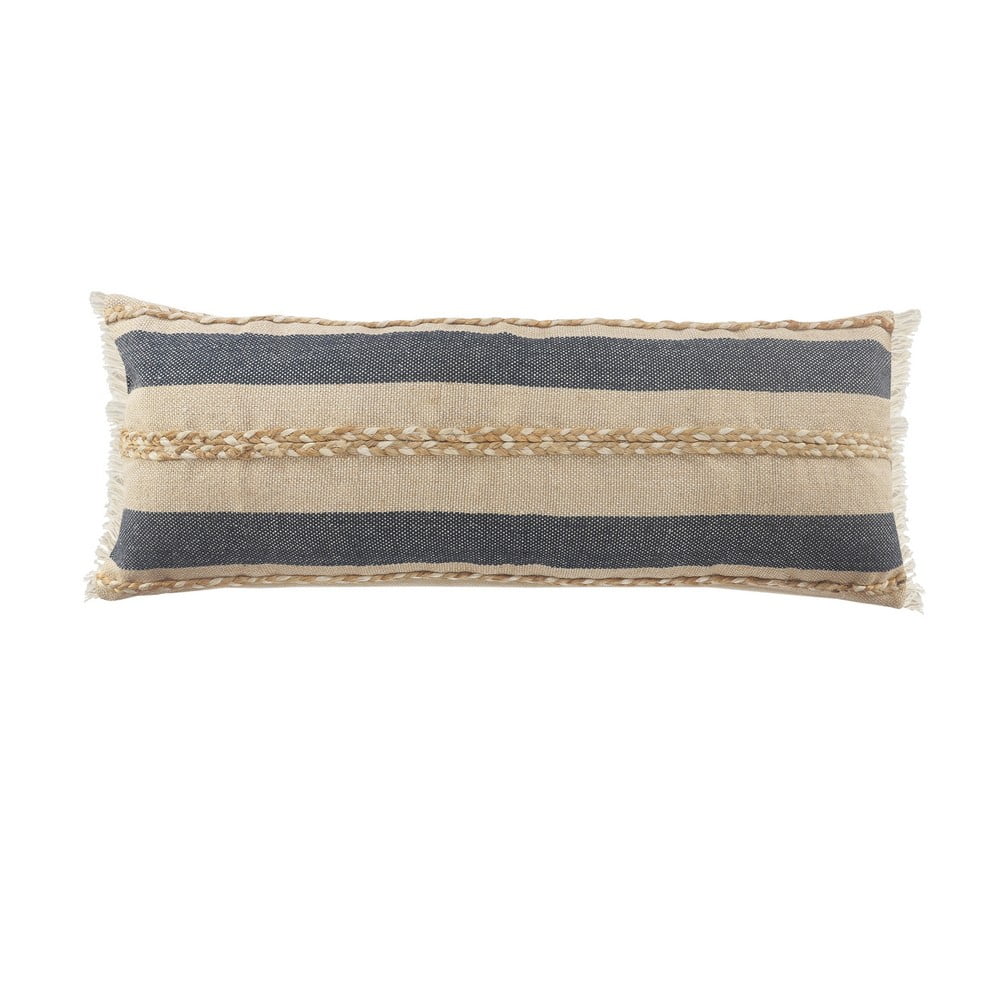 Ox Bay Daniel 14" x 36" Denim/Tan Striped Adult Decorative Lumbar Throw Pillow Cover