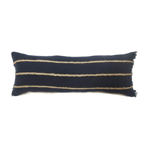 Ox Bay Daniel 14" x 36" Navy/Tan Striped Cotton Blend Adult Decorative Throw Pillow Cover