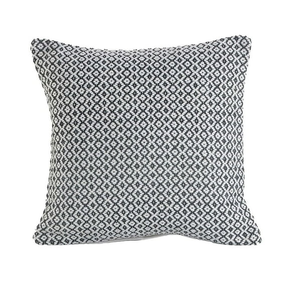 LR Home Insignia Cotton Pillow Set of 2 in Gray/Ivory, 18" x 18"