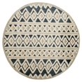 thumbnail image 1 of Ox Bay Talia 4' Round Cream/Blue Diamond Striped Wool Indoor Area Rug, 1 of 8