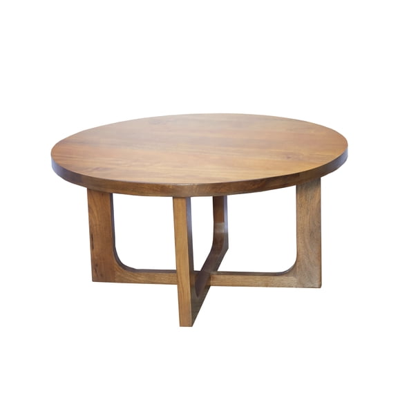 Ox Bay Diane Contemporary Chestnut Finish Round Wood Coffee Table