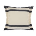 thumbnail image 1 of LR Home Double Blue Border Striped Throw Pillow with Fringe, 1 of 9
