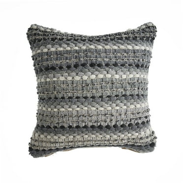 Ox Bay Drew 18" x 18" Black/Gray Striped Cotton Blend Adult Decorative Throw Pillow