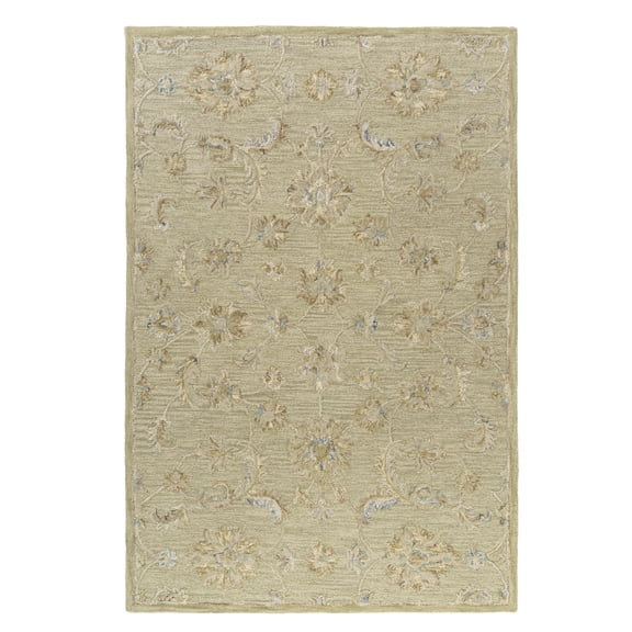 Ox Bay Elaine Floral Classic Hand-Tufted Wool Indoor Area Rug, Tea Green/Beige, 2' x 3'