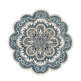 thumbnail image 1 of Ox Bay Elena 4' Round Blue/Gray Floral Medallion Indoor Area Rug, 1 of 8