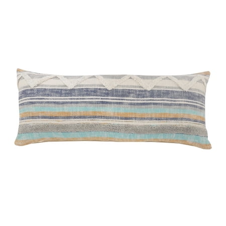 Ox Bay Eli 14" x 36" Multicolor Shag Striped Cotton Adult Decorative Lumbar Throw Pillow Cover price history and forecast - Ox Bay