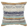 thumbnail image 1 of Ox Bay Eli 18" x 18"Multicolor Shag Striped Cotton Adult Decorative Throw Pillow Cover, 1 of 8